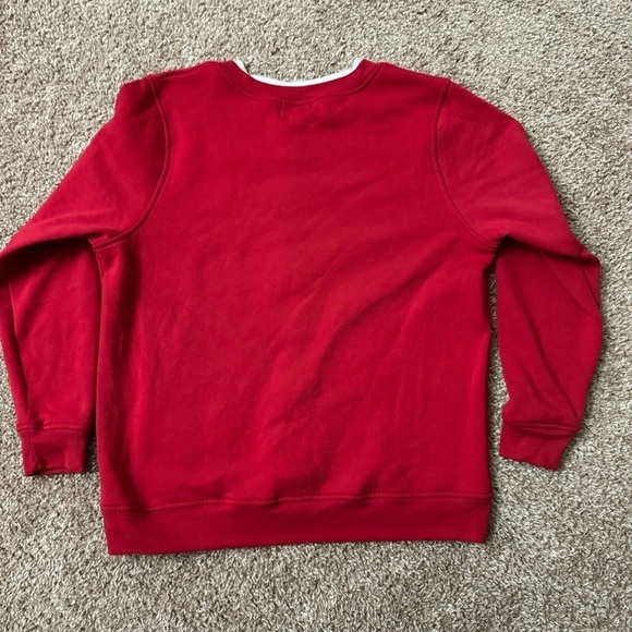 C & K Designs Women’s Red Button Up Embroidered‎ Double Collar Sweater Medium - Picture 2 of 7